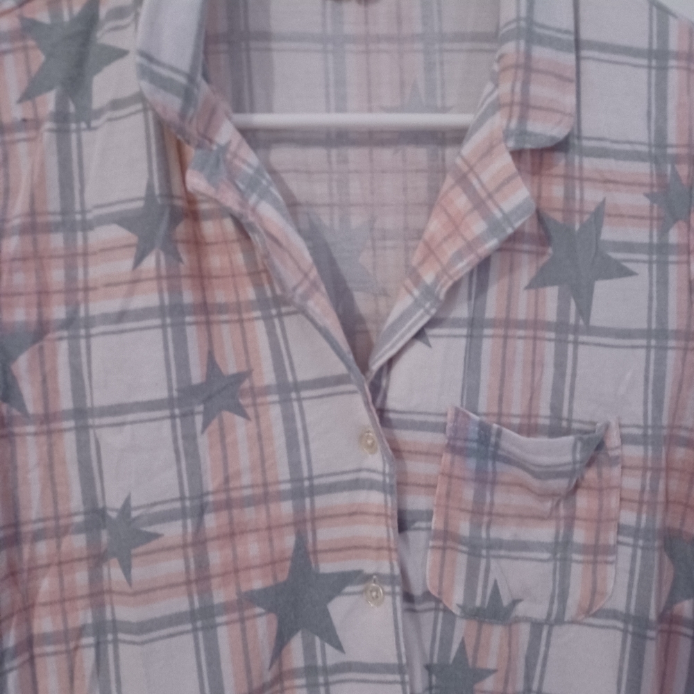 PINK STAR PIJAMA TOP - Picture 6 of 8